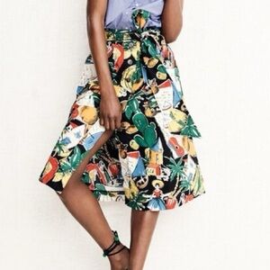 J. Crew Multicolor Asymmetrical Skirt